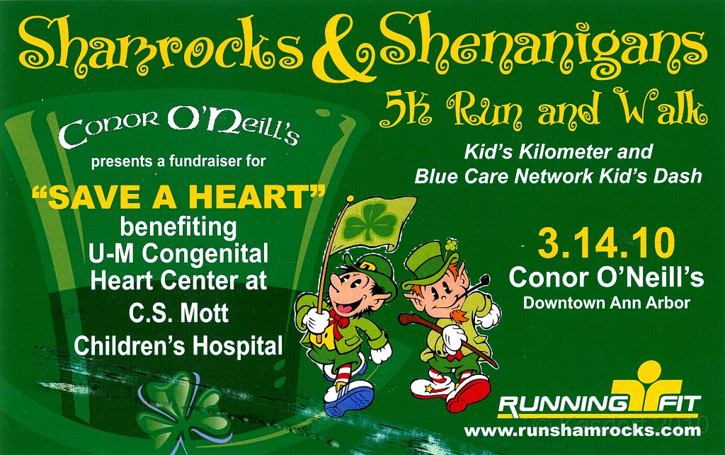 Shamrocks and Shenanigans 5K 2010 0140.jpg - The 2010 Shamrocks and Shenanigans 5K race in Ann Arbor MI. Cool and damp, and crowded.